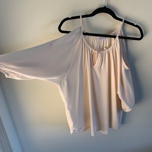 NWT cream cold shoulder top